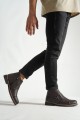 Bottes d'hiver zippées pour hommes Marron