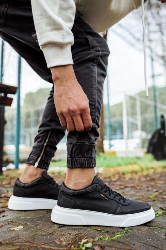 Knack Casual Chaussures 222 Noir (Semelle Blanche)