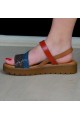 SANDALES ORTHOPÉDIQUES POUR FEMMES À MOTIFS EN CUIR VÉRITABLE MULTICOLORE