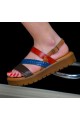 SANDALES ORTHOPÉDIQUES POUR FEMMES À MOTIFS EN CUIR VÉRITABLE MULTICOLORE