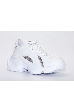DAMEN-SNEAKER KOMFORTABLE SNEAKERS SILBERWEISS