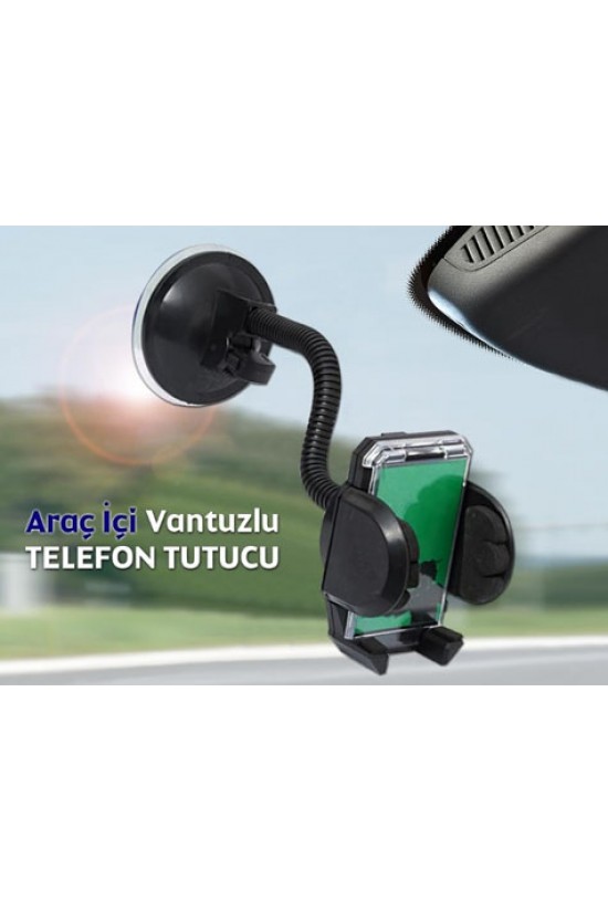 Araç İçi Vantuzlu Telefon Tutucu Güçlü Kilit Vantuzlu Akrobatik Gövde (Universal)