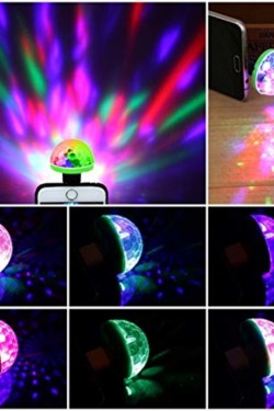 Sese Duyarlı USB Girişli RGB Renkli Mini Disko Topu Led Lambası - Ev - Araç