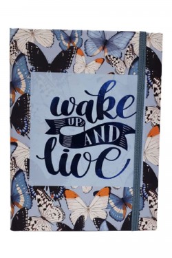 Wake Up And Live Design Rubber Notebook