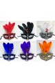 Bead Embroidered Feather Mixed Color Party Mask 12 pcs Bead Embroidered Feather Mixed Color Party Mask 12 pcs