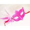 Glitter Embroidered Pearl Bead Detail Feathered Ball Mask Pink Color 13x18 cm