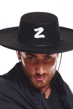 Z Logolu Yetişkin Boy Bağcıklı Zorro Şapkası