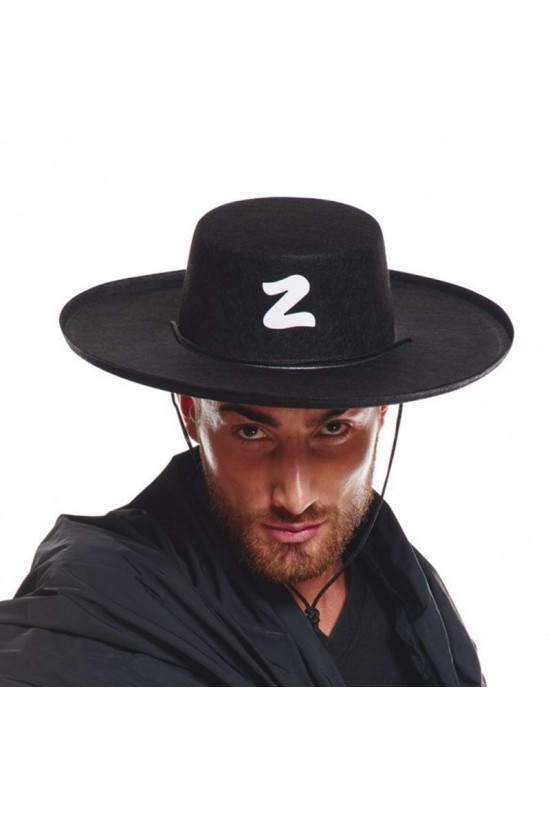 Z Logolu Yetişkin Boy Bağcıklı Zorro Şapkası Z Logolu Yetişkin Boy Bağcıklı Zorro Şapkası