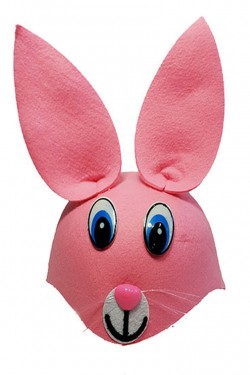 Pembe Renk Kulaklı Tavşan Şapkası Hayvan Şapkası