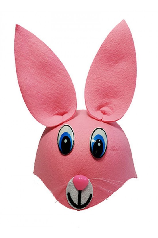 Pembe Renk Kulaklı Tavşan Şapkası Hayvan Şapkası Pembe Renk Kulaklı Tavşan Şapkası Hayvan Şapkası