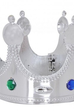 Couronne du Roi en plastique Couleur Argent Adulte 55 cm