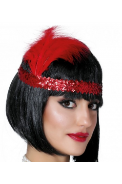 Bandeau de bande de cheveux de Charleston de plume de couleur rouge