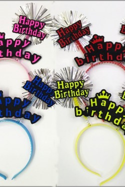 Happy Birthday Neon Renk Doğum Günü Tacı 12 Adet