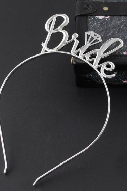 Gümüş Renk Bride Yazılı Metal Gelin Tacı Bride Taç