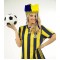 Gelbes und marineblaues Fenerbahce-Fan-Feder-Stirnband
