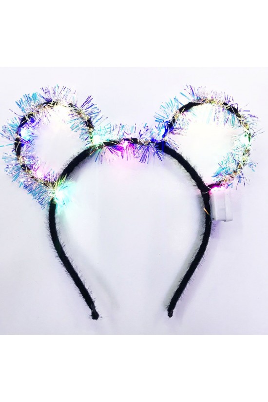 Led Işıklı Püsküllü Mickey Minnie Mouse Kulak Siyah Taç 19x17 cm Led Işıklı Püsküllü Mickey Minnie Mouse Kulak Siyah Taç 19x17 cm