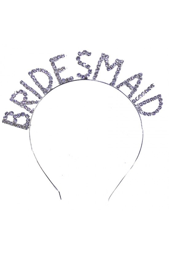Kristal Taşlı Gümüş Renk Bridesmaid Nedime Tacı 16x17 cm