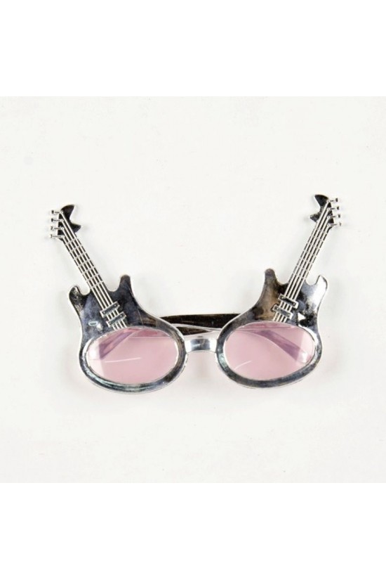 Rockn Roll Retro Gitar Şekilli Parti Gözlüğü Gümüş Renk Rockn Roll Retro Gitar Şekilli Parti Gözlüğü Gümüş Renk