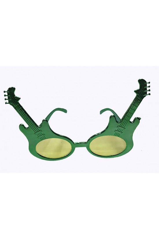 Rockn Roll Retro Gitar Şekilli Parti Gözlüğü Yeşil Renk Rockn Roll Retro Gitar Şekilli Parti Gözlüğü Yeşil Renk