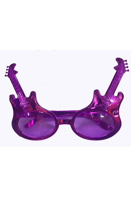 Rockn Roll Retro Gitar Şekilli Parti Gözlüğü Fuşya Renk Rockn Roll Retro Gitar Şekilli Parti Gözlüğü Fuşya Renk