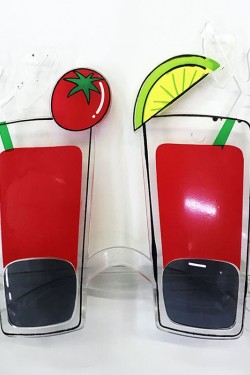 Kırmızı Renk Uzun Kadeh Tekila Şekilli Yılbaşı Parti Gözlüğü