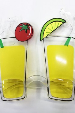 Verres de fête de Noël en forme de tequila en verre de couleur jaune