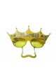 Verres de fête écrits princesse jaune sur argent 10x17 cm Verres de fête écrits princesse jaune sur argent 10x17 cm