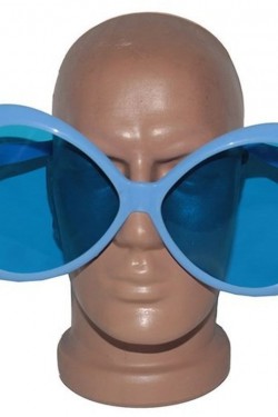 Blaue Mega-Größe, ovale, runde Party-Brille