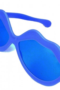 Blaue Mega-Größe, Jumbo-Partybrille in Lippenform