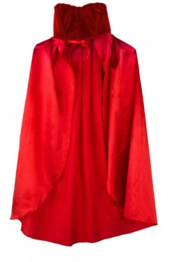 Kırmızı Renk Yakalı Halloween Pelerin 90 cm