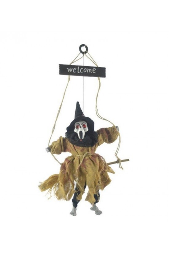 Halloween Sensörlü Sesli Işıklı Welcome İskelet Kahverengi