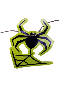 Bannière fanion d'Halloween à suspendre en forme d'araignée 2 mètres