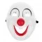 Weiße Clown-Maske mit roter Nase, Smiley-Gesicht