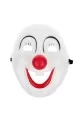 Weiße Clown-Maske mit roter Nase, Smiley-Gesicht
