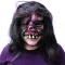 Long Black Hair Half-Face Tooth Zombie Latex Meat Mask