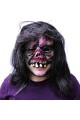 Long Black Hair Half-Face Tooth Zombie Latex Meat Mask Long Black Hair Half-Face Tooth Zombie Latex Meat Mask