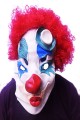 Kırmızı Renk Afro Bonus Peruklu Palyaço Lateks Et Maske Kırmızı Renk Afro Bonus Peruklu Palyaço Lateks Et Maske