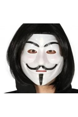 Black Color Fit Short Hair et V For Vendetta Mask Anonyme Masque taille M/L