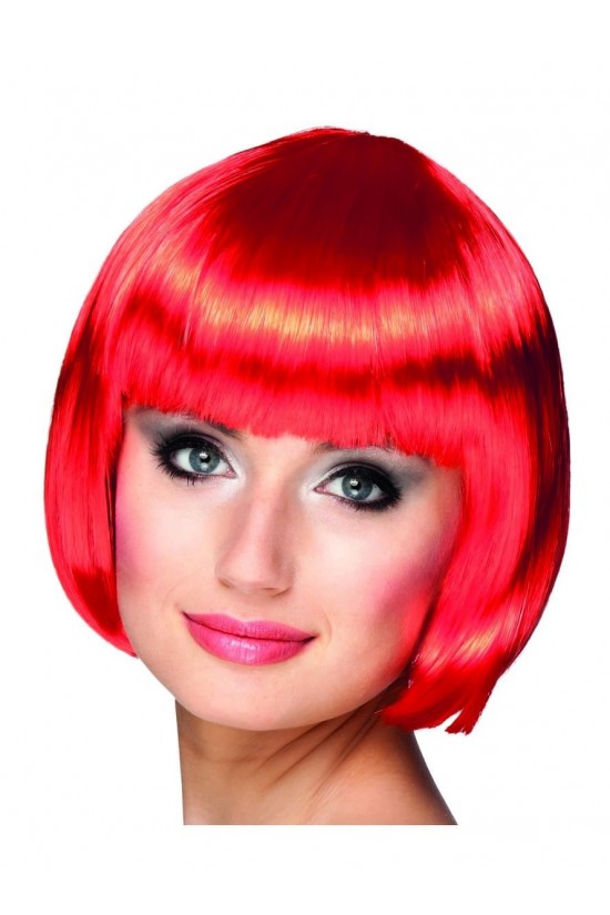 Red Color Party Wig Blunt Hair Red Color Party Wig Blunt Hair