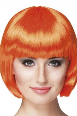 Perruque de fête de couleur orange cheveux émoussés
