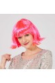 Bonbonrosa Party-Perücke, stumpfes Haar