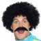 Black Scouser Perruque Courte Homme 120 Gr et Ensemble Moustache