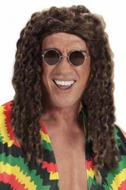 Kahve Renk Joe Dreadlocks Astarlı Kabarık Bob Marley Reggae Rasta Peruk 1 Adet