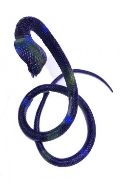 Schwarze Farbe, realistisches Kobra-Modell, weiche Silikonschlange, 80 cm