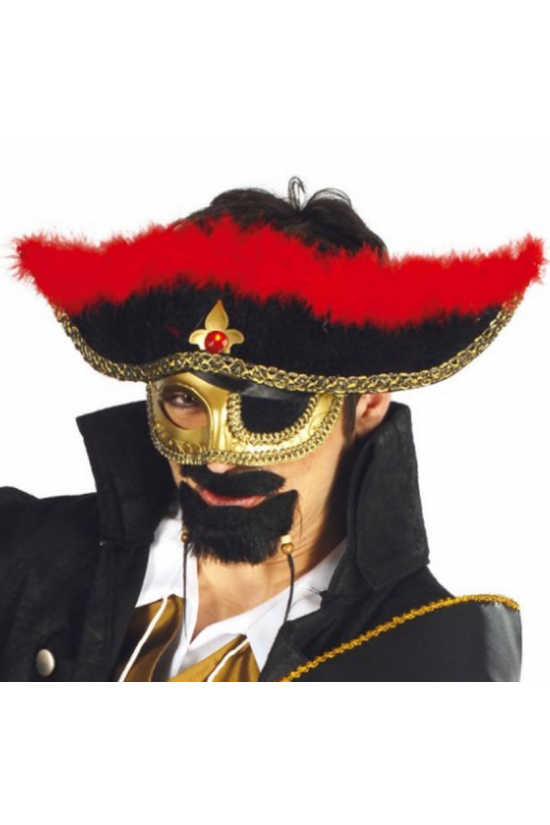 Piratenmaske mit Federn der Karibik Piratenmaske mit Federn der Karibik