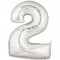 Şekilli Supershape Silver Rakam Folyo Balon 2 Numara