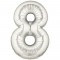 Şekilli Supershape Silver Rakam Folyo Balon 8 Numara