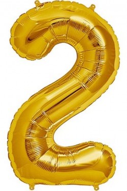 Şekilli Supershape Gold Rakam Folyo Balon 2 Numara