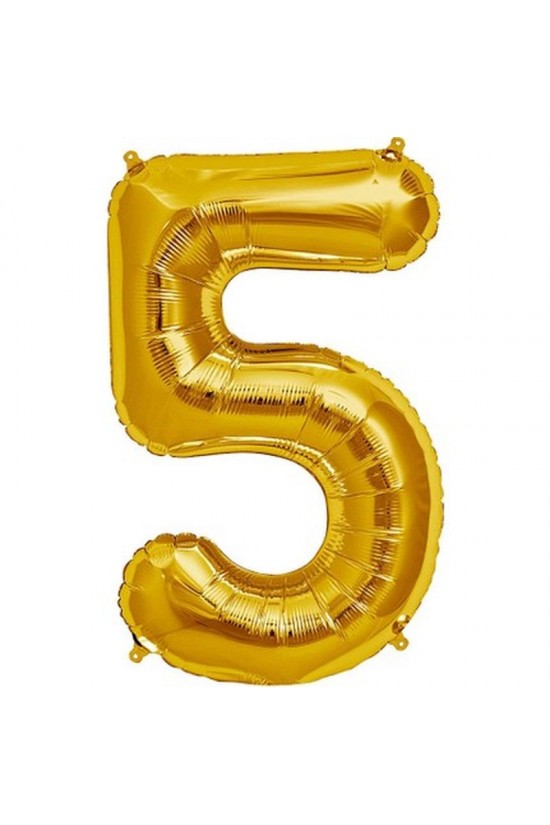 Şekilli Supershape Gold Rakam Folyo Balon 5 Numara Şekilli Supershape Gold Rakam Folyo Balon 5 Numara