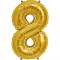 Şekilli Supershape Gold Rakam Folyo Balon 8 Numara